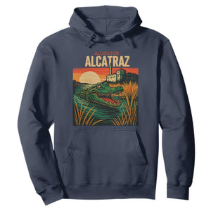 Alligator Alcatraz Hoodie Retro Florida Swamp Political Prison TS02 Navy Print Your Wear