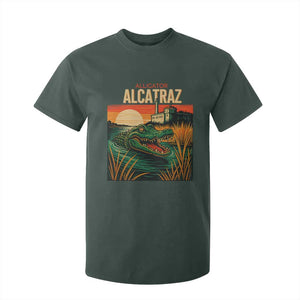 Alligator Alcatraz T Shirt For Kid Retro Florida Swamp Political Prison TS02 Dark Forest Green Print Your Wear