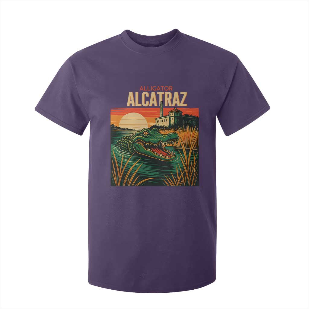 Alligator Alcatraz T Shirt For Kid Retro Florida Swamp Political Prison TS02 Purple Print Your Wear