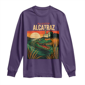 Alligator Alcatraz Long Sleeve Shirt Retro Florida Swamp Political Prison TS02 Purple Print Your Wear