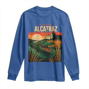 Alligator Alcatraz Long Sleeve Shirt Retro Florida Swamp Political Prison TS02 Royal Blue Print Your Wear