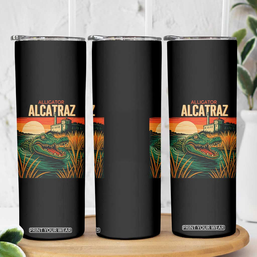 Alligator Alcatraz Skinny Tumbler Retro Florida Swamp Political Prison TS02 Print Your Wear