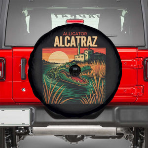 Alligator Alcatraz Spare Tire Cover Retro Florida Swamp Political Prison TS02 Black Print Your Wear