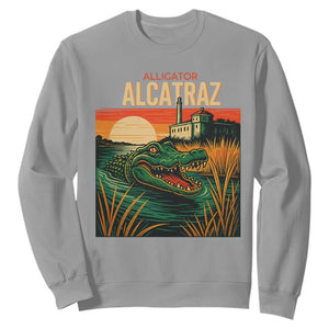 Alligator Alcatraz Sweatshirt Retro Florida Swamp Political Prison TS02 Sport Gray Print Your Wear