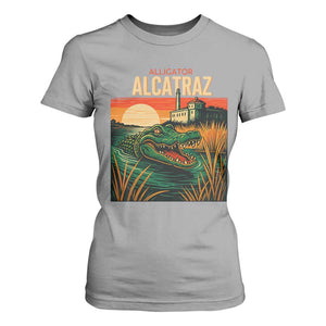 Alligator Alcatraz T Shirt For Women Retro Florida Swamp Political Prison TS02 Sport Gray Print Your Wear