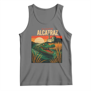 Alligator Alcatraz Tank Top Retro Florida Swamp Political Prison TS02 Black Heather Print Your Wear