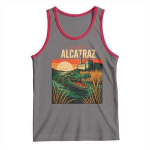 Alligator Alcatraz Tank Top Retro Florida Swamp Political Prison TS02 Deep Heather Red Print Your Wear