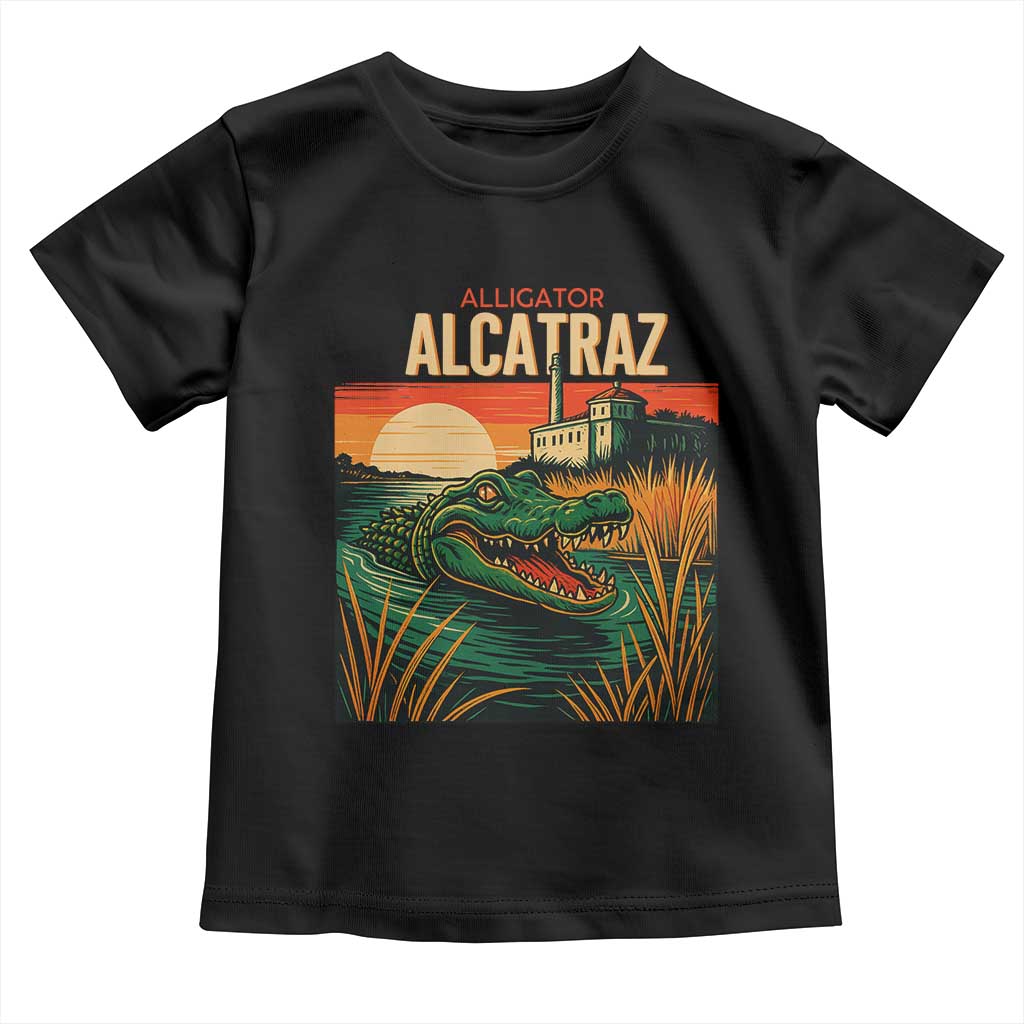 Alligator Alcatraz Toddler T Shirt Retro Florida Swamp Political Prison TS02 Black Print Your Wear
