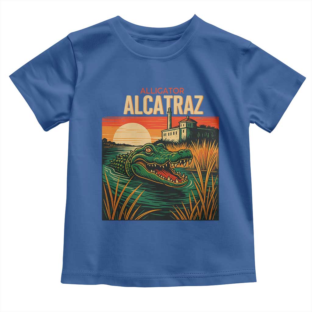 Alligator Alcatraz Toddler T Shirt Retro Florida Swamp Political Prison TS02 Royal Blue Print Your Wear