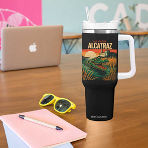 Alligator Alcatraz Tumbler With Handle Retro Florida Swamp Political Prison TS02 Print Your Wear