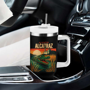 Alligator Alcatraz Tumbler With Handle Retro Florida Swamp Political Prison TS02 Print Your Wear
