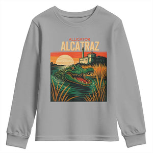 Alligator Alcatraz Youth Sweatshirt Retro Florida Swamp Political Prison TS02 Sport Gray Print Your Wear