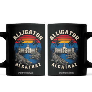 Alligator Alcatraz Political Coffee Mug Florida Prison State Retro Sunset TS02 Black Print Your Wear