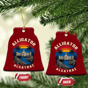 Alligator Alcatraz Political Ceramic Ornament Florida Prison State Retro Sunset TS02 Print Your Wear