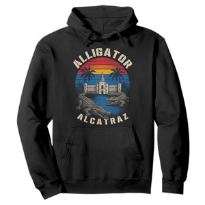 Alligator Alcatraz Political Hoodie Florida Prison State Retro Sunset TS02 Black Print Your Wear