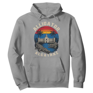 Alligator Alcatraz Political Hoodie Florida Prison State Retro Sunset TS02 Sport Gray Print Your Wear