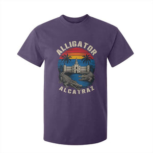 Alligator Alcatraz Political T Shirt For Kid Florida Prison State Retro Sunset TS02 Purple Print Your Wear