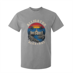Alligator Alcatraz Political T Shirt For Kid Florida Prison State Retro Sunset TS02 Sport Gray Print Your Wear
