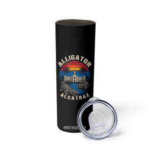 Alligator Alcatraz Political Skinny Tumbler Florida Prison State Retro Sunset TS02 Print Your Wear