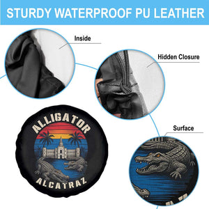 Alligator Alcatraz Political Spare Tire Cover Florida Prison State Retro Sunset TS02 Print Your Wear
