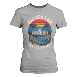 Alligator Alcatraz Political T Shirt For Women Florida Prison State Retro Sunset TS02 Sport Gray Print Your Wear