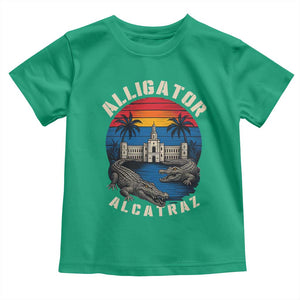 Alligator Alcatraz Political Toddler T Shirt Florida Prison State Retro Sunset TS02 Irish Green Print Your Wear