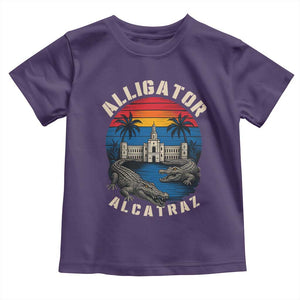 Alligator Alcatraz Political Toddler T Shirt Florida Prison State Retro Sunset TS02 Purple Print Your Wear
