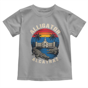 Alligator Alcatraz Political Toddler T Shirt Florida Prison State Retro Sunset TS02 Sport Gray Print Your Wear