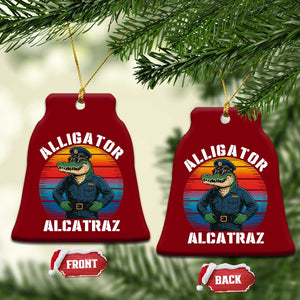 Alligator Alcatraz Florida Ceramic Ornament Funny Gator Cop Political Humor Retro Sunset TS02 Print Your Wear