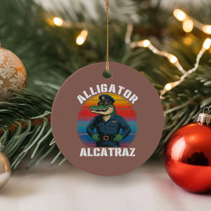 Alligator Alcatraz Florida Ceramic Ornament Funny Gator Cop Political Humor Retro Sunset TS02 1pc Mocha Print Your Wear