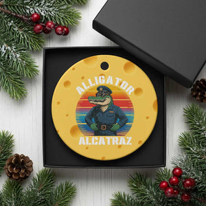 Alligator Alcatraz Florida Ceramic Ornament Funny Gator Cop Political Humor Retro Sunset TS02 1pc Yellow Cheese Print Your Wear