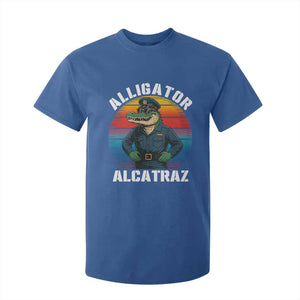Alligator Alcatraz Florida T Shirt For Kid Funny Gator Cop Political Humor Retro Sunset TS02 Royal Blue Print Your Wear