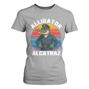 Alligator Alcatraz Florida T Shirt For Women Funny Gator Cop Political Humor Retro Sunset TS02 Sport Gray Print Your Wear