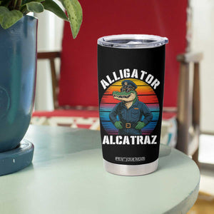 Alligator Alcatraz Florida Tumbler Cup Funny Gator Cop Political Humor Retro Sunset TS02 Print Your Wear