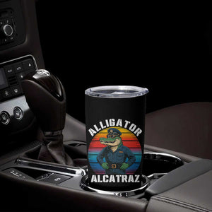 Alligator Alcatraz Florida Tumbler Cup Funny Gator Cop Political Humor Retro Sunset TS02 Print Your Wear