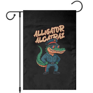 Alligator Alcatraz Political Garden Flag Funny Florida Gator Cop with Attitude TS02 Black Print Your Wear