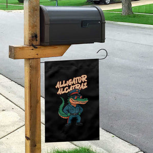 Alligator Alcatraz Political Garden Flag Funny Florida Gator Cop with Attitude TS02 Print Your Wear