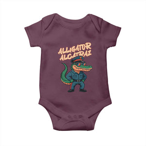 Alligator Alcatraz Political Baby Onesie Funny Florida Gator Cop with Attitude TS02 Maroon Print Your Wear