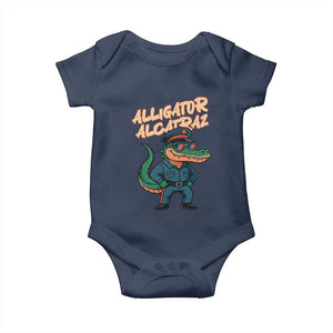 Alligator Alcatraz Political Baby Onesie Funny Florida Gator Cop with Attitude TS02 Navy Print Your Wear