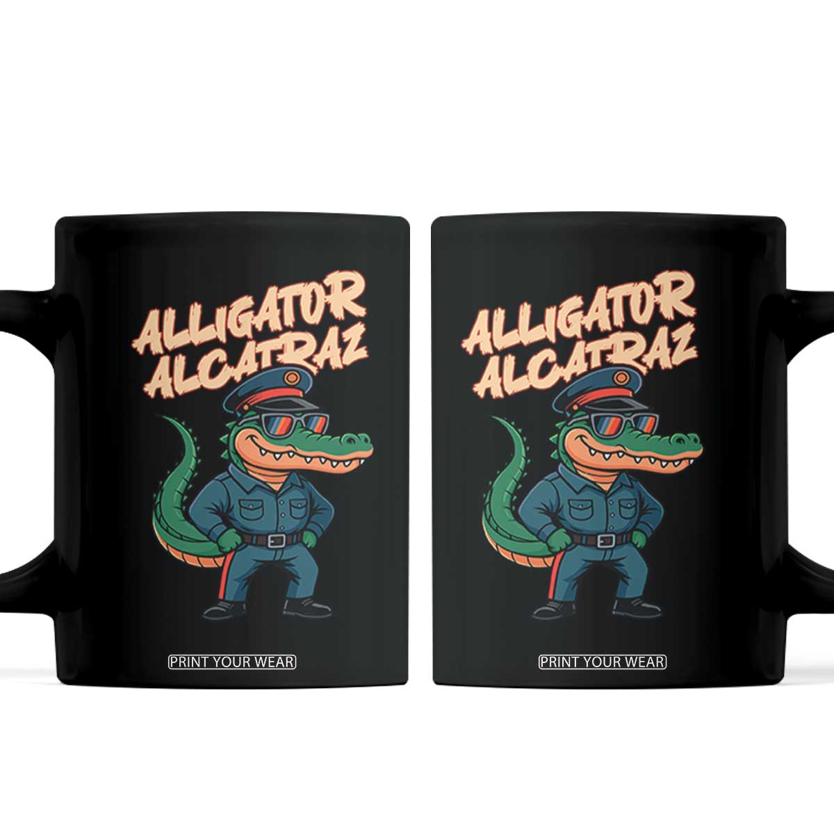 Alligator Alcatraz Political Coffee Mug Funny Florida Gator Cop with Attitude TS02 Black Print Your Wear