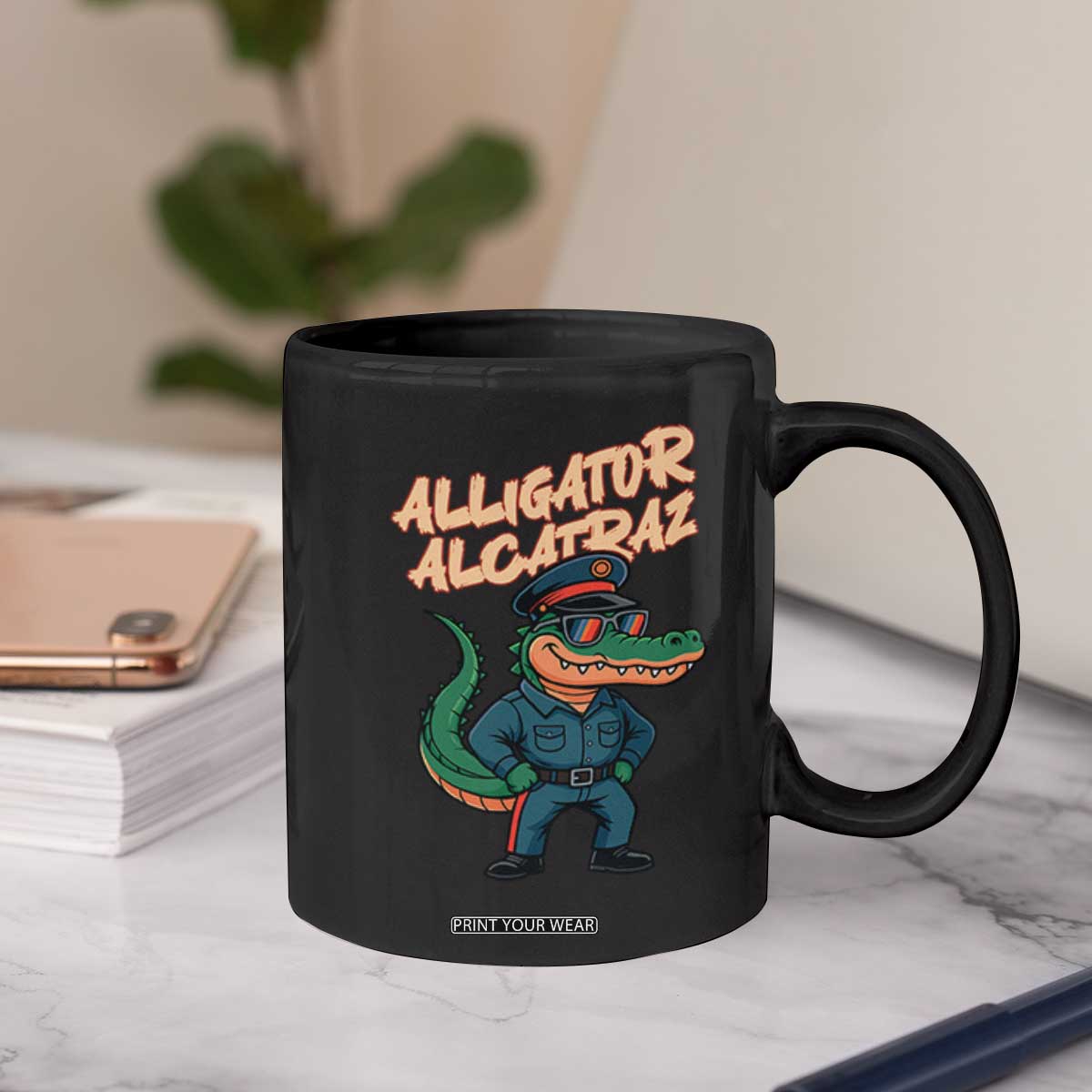 Alligator Alcatraz Political Coffee Mug Funny Florida Gator Cop with Attitude TS02 Print Your Wear