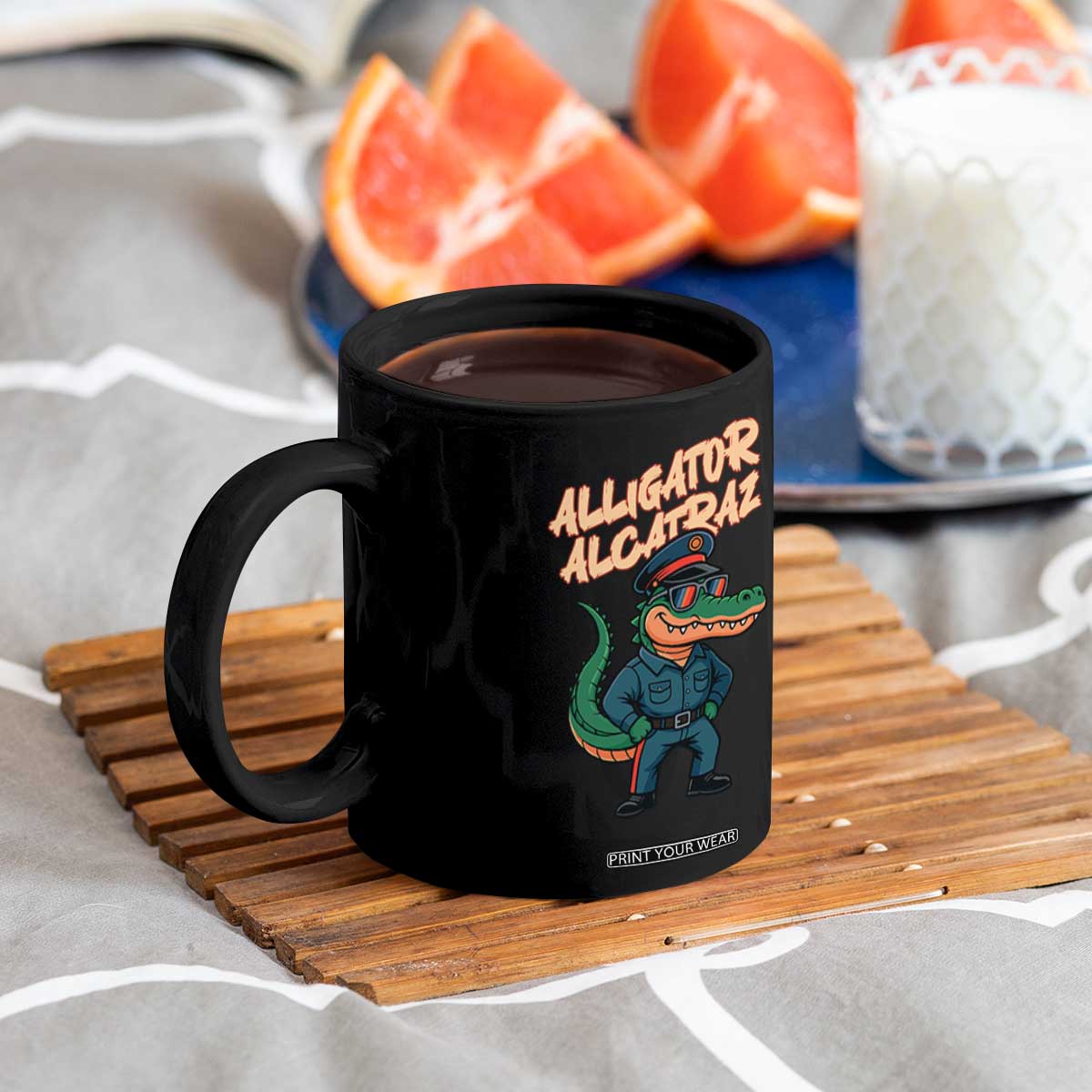 Alligator Alcatraz Political Coffee Mug Funny Florida Gator Cop with Attitude TS02 Print Your Wear