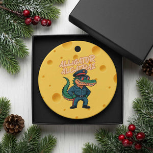 Alligator Alcatraz Political Ceramic Ornament Funny Florida Gator Cop with Attitude TS02 1pc Yellow Cheese Print Your Wear