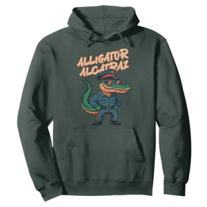 Alligator Alcatraz Political Hoodie Funny Florida Gator Cop with Attitude TS02 Dark Forest Green Print Your Wear
