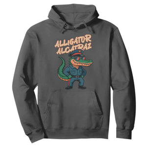Alligator Alcatraz Political Hoodie Funny Florida Gator Cop with Attitude TS02 Dark Heather Print Your Wear