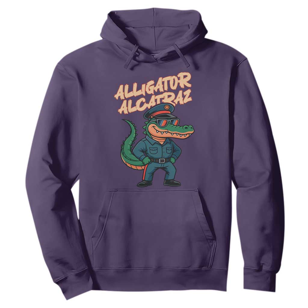 Alligator Alcatraz Political Hoodie Funny Florida Gator Cop with Attitude TS02 Purple Print Your Wear