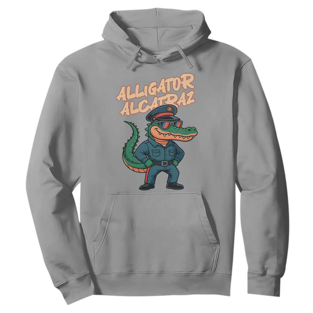 Alligator Alcatraz Political Hoodie Funny Florida Gator Cop with Attitude TS02 Sport Gray Print Your Wear