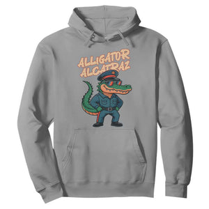 Alligator Alcatraz Political Hoodie Funny Florida Gator Cop with Attitude TS02 Sport Gray Print Your Wear