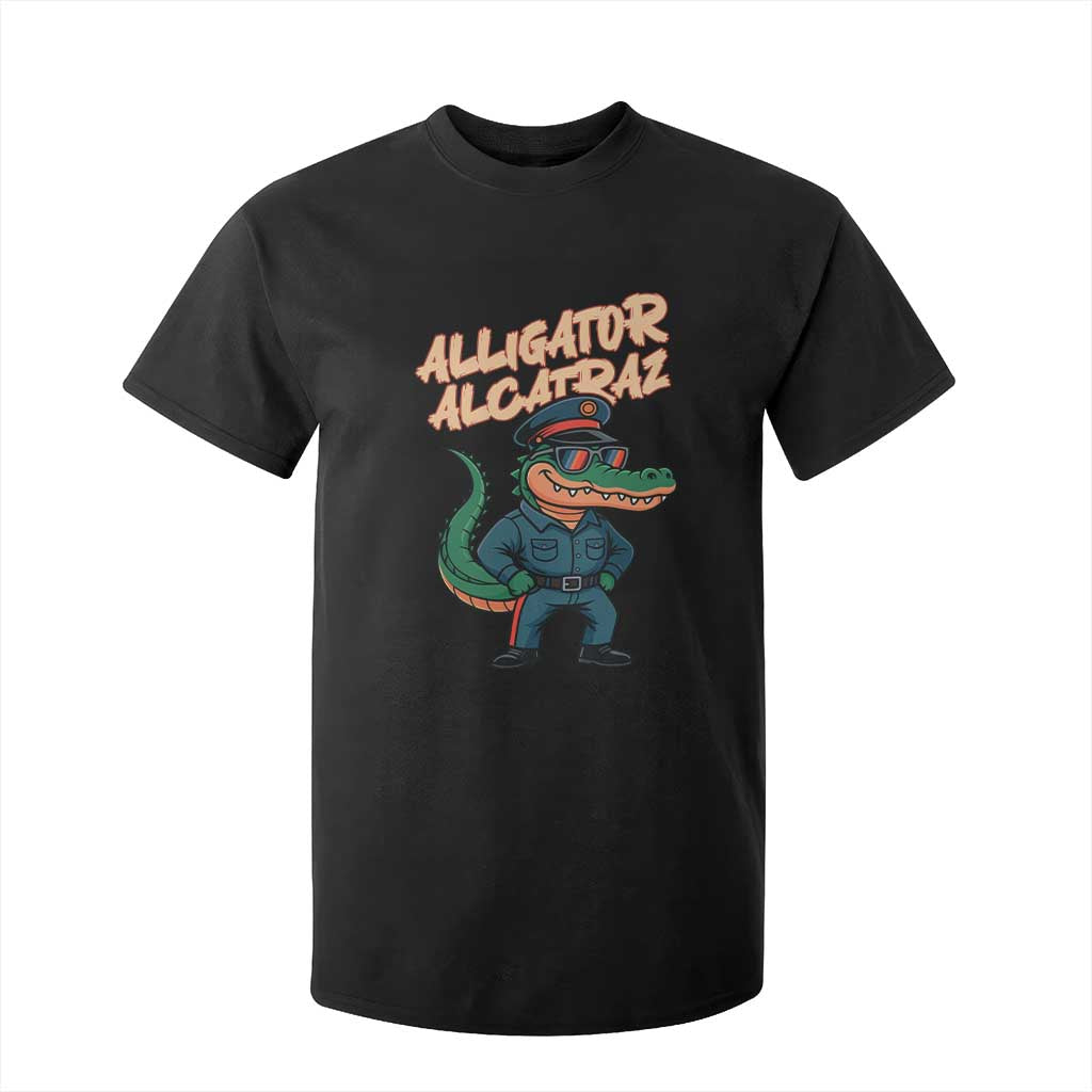 Alligator Alcatraz Political T Shirt For Kid Funny Florida Gator Cop with Attitude TS02 Black Print Your Wear