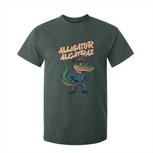 Alligator Alcatraz Political T Shirt For Kid Funny Florida Gator Cop with Attitude TS02 Dark Forest Green Print Your Wear